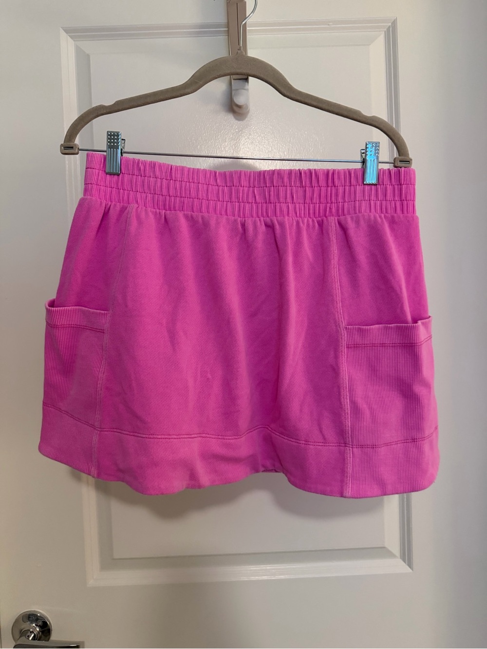 FP Movement by Free People Hot Pink Elastic-Waist Skort with Pockets